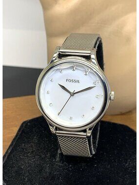 Fossil Women's Watch BQ3390 Quartz Mother of Pearl Dial Stainless Steel 34mm
